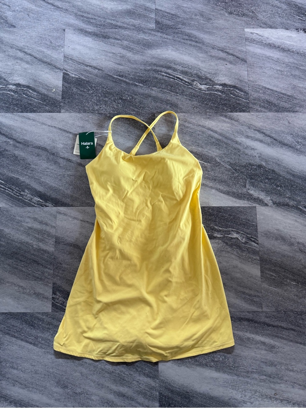 HALARA Lemon Yellow Strappy Dress